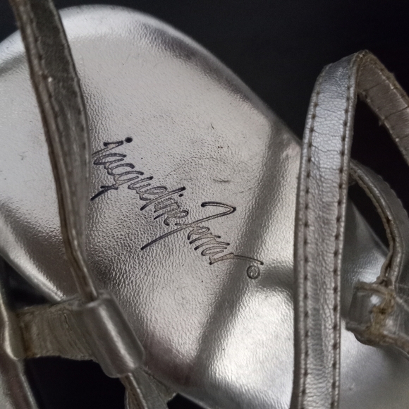 Jacqueline Ferrar Melinda 8.5 Clear Heeled Platform Silver Rhinestone Studded - Picture 8 of 9